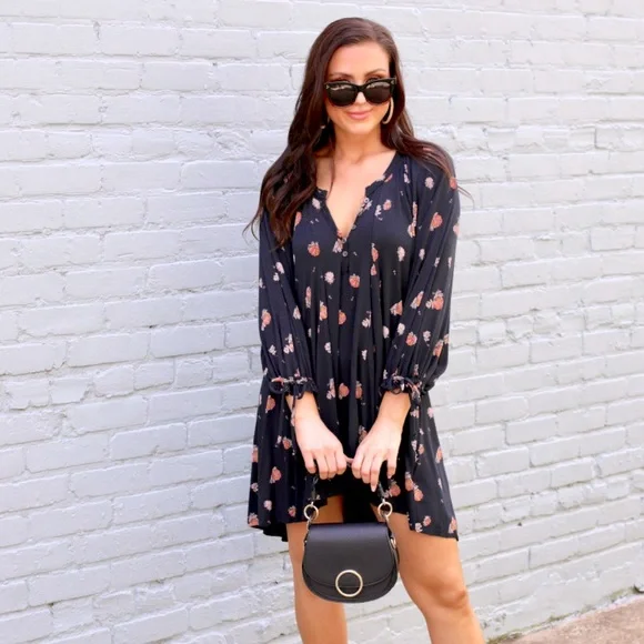 navy blue dress for baby girl Free People Winter Sun Dress in Black Combo size Small